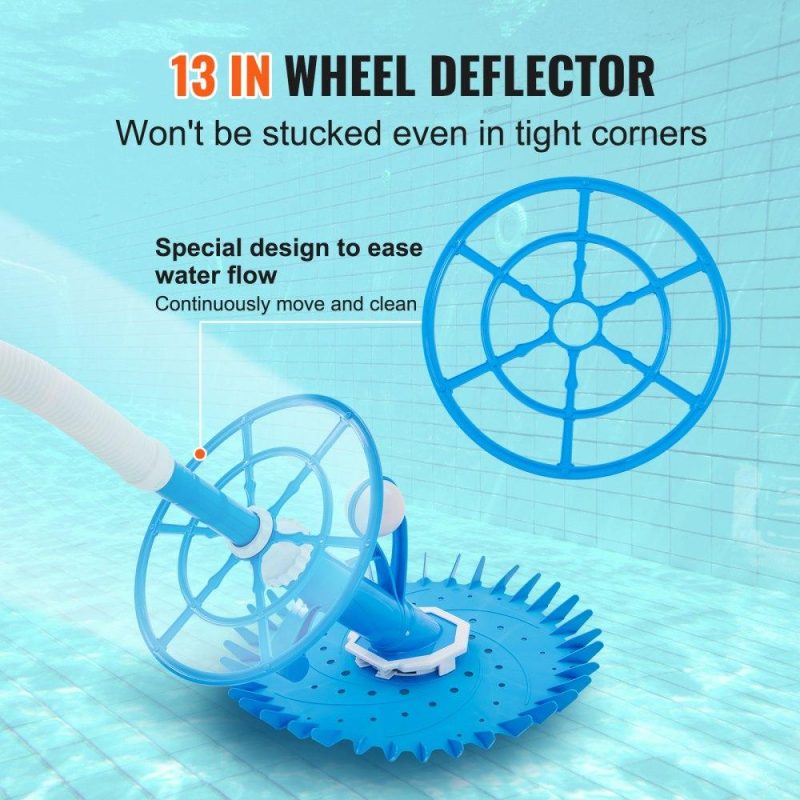 Pools & Spas | Automatic Suction Pool Cleaner, Low Noise Pool Vacuum Cleaner with Extra Diaphragm, 10 x 32 in Hoses & 36-Fin Disc, Side Climbing Pool Cleaners for Above-Ground & In-ground Swimming Pool Lawn & Garden Pools & Spas