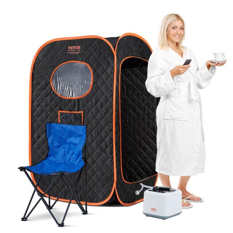 Pools & Spas | Compact Portable Steam Sauna Tent, 1000 Watt Sauna Blanket with Chair, Home Therapeutic Sauna Tent for Detox Relaxation, Time & Temperature Remote Control Personal Sauna for Home, Black Lawn & Garden Pools & Spas