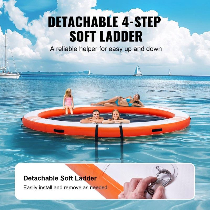 Pools & Spas | Inflatable Floating Dock ø10FT Water Dock Platform with ø8FT Mesh Pool Lawn & Garden Pools & Spas