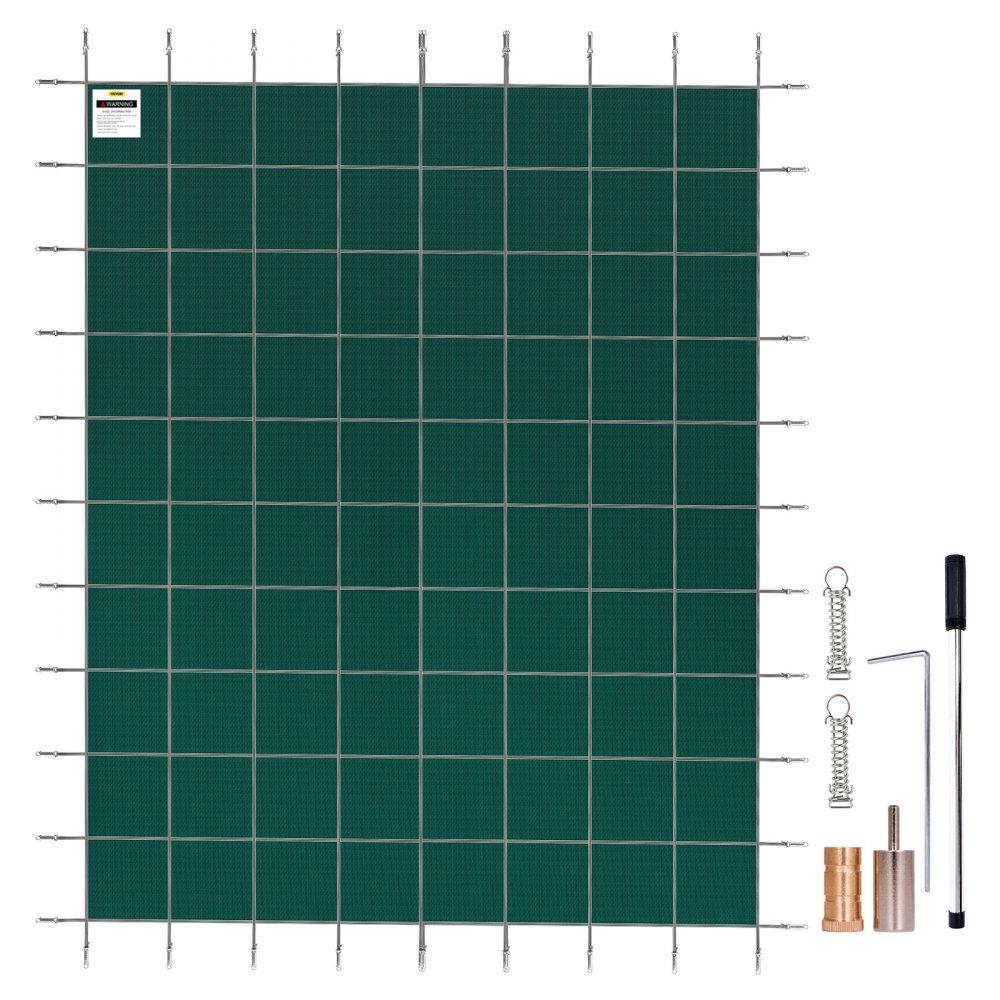 Pools & Spas | Inground Pool Safety Cover, 14 ft x 26 ft Rectangular Winter Pool Cover, Triple Stitched, High Strength Mesh PP Material with Good Rain Permeability, Installation Hardware Included, Green Lawn & Garden Pools & Spas