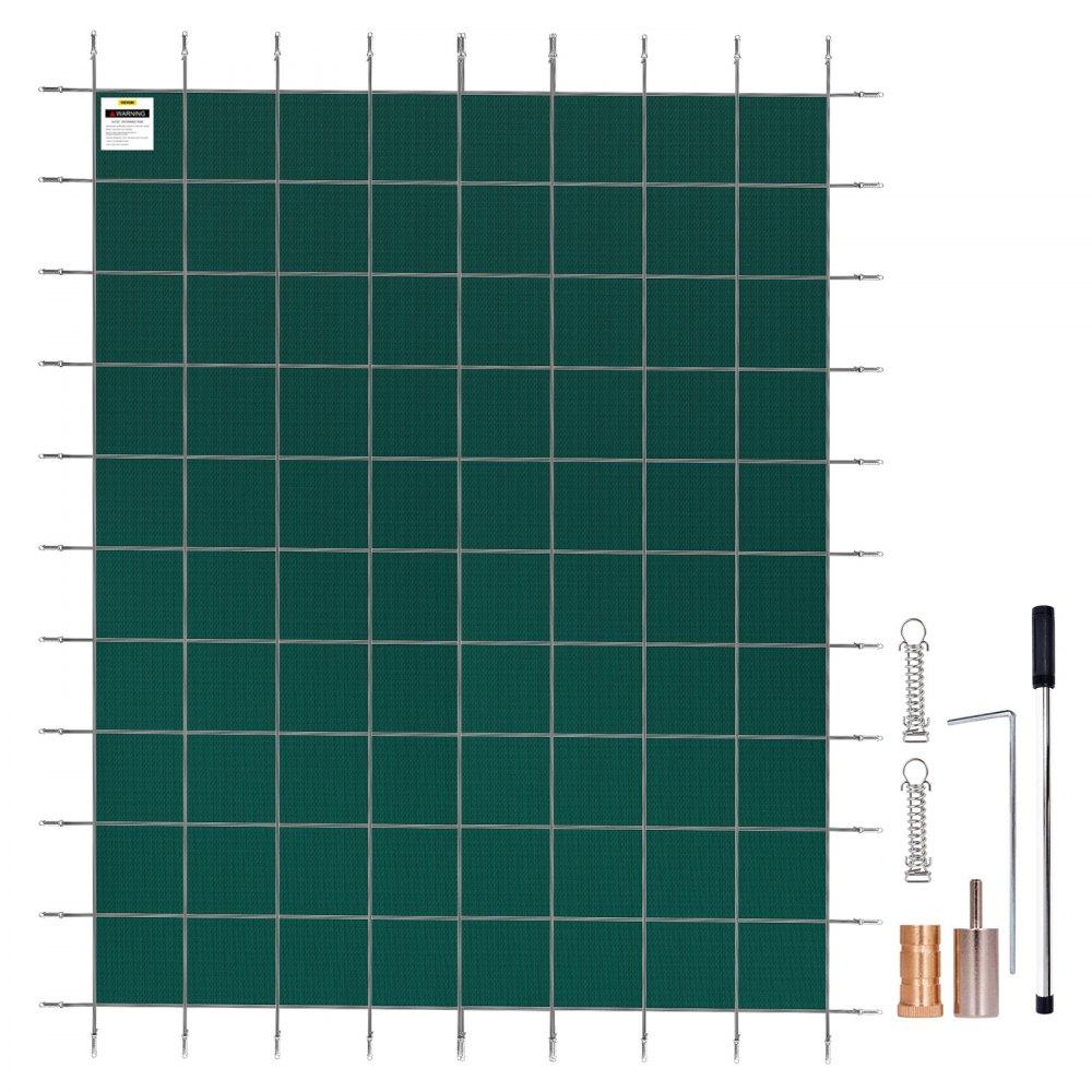 Pools & Spas | Inground Pool Safety Cover, 16 ft x 30 ft Rectangular Winter Pool Cover, Triple Stitched, High Strength Mesh PP Material with Good Rain Permeability, Installation Hardware Included, Green Lawn & Garden Pools & Spas