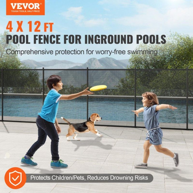 Pools & Spas | Pool Fence, 4 x 12 FT Pool Fences for Inground Pools, Removable Child Safety Pool Fencing, Easy DIY Installation Swimming Pool Fence, 340gms Teslin PVC Pool Fence Mesh Protects Kids and Pets Lawn & Garden Pools & Spas