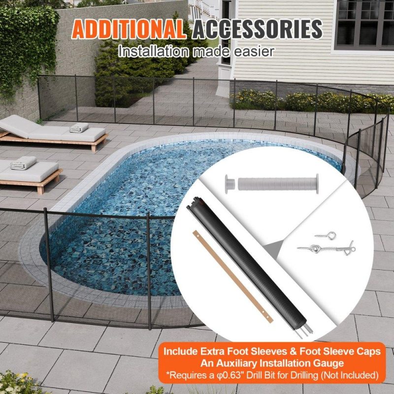 Pools & Spas | Pool Fence, 4 x 12 FT Pool Fences for Inground Pools, Removable Child Safety Pool Fencing, Easy DIY Installation Swimming Pool Fence, 340gms Teslin PVC Pool Fence Mesh Protects Kids and Pets Lawn & Garden Pools & Spas