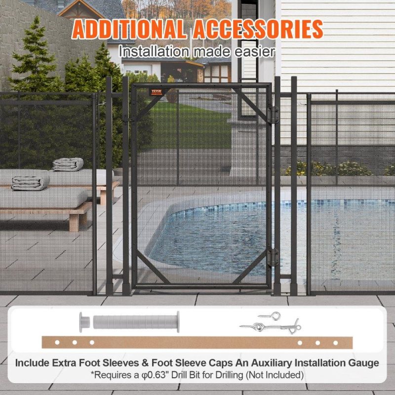 Pools & Spas | Pool Fence Gate, 4 x 2.5 FT Pool Gate for Inground Pools, Pool Safety Fence Gate Kit with Stainless Steel Latch, Removable Child Safety Pool Fencing, Easy DIY Installation Lawn & Garden Pools & Spas