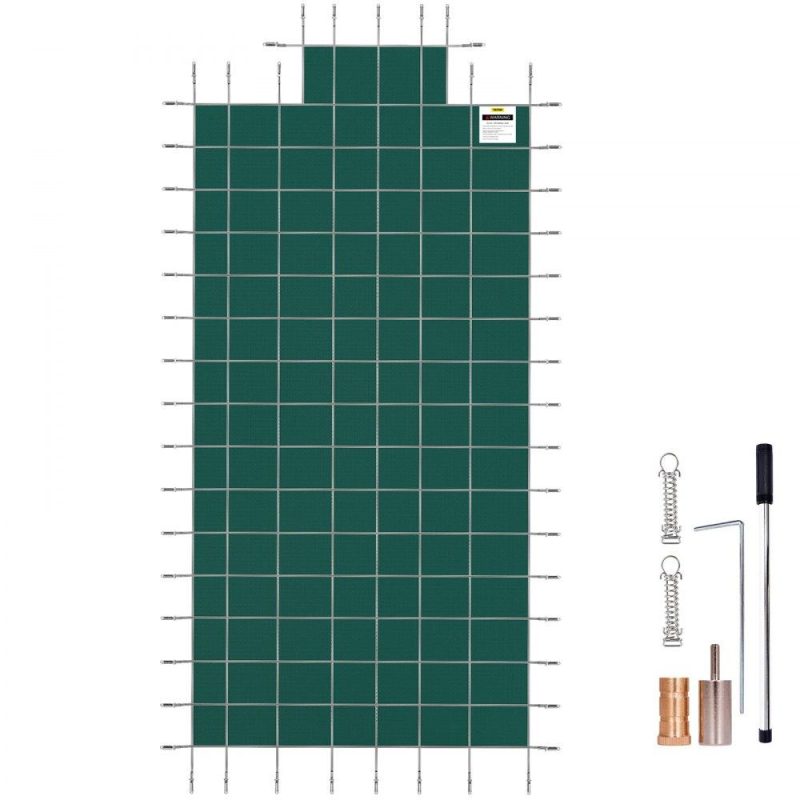 Pools & Spas | Pool Safety Cover Fits 20x40ft Rectangle Inground Safety Pool Cover Green Mesh with 4x8ft Center End Steps Solid Pool Safety Cover for Swimming Pool Winter Safety Cover Lawn & Garden Pools & Spas