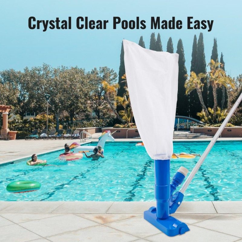 Pools & Spas | Portable Pool Vacuum, Handheld Pool Vacuum Cleaner with 3 Scrub Brushes & 56″ 6 Sections Pole, Swimming Pool Jet Cleaner for Above Ground Pool, Inflatable Pool, Spas, Ponds & Fountains Lawn & Garden Pools & Spas