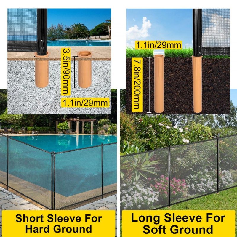 Pools & Spas | Sentry Security Pool Fence 4x12ft Removable Pool Fence Hole Size 1.1x 3.5in Pool Fences for Inground Pools 11 Sleeves Pool Fence Diy by Life Saver Fencing Section Kit Black Lawn & Garden Pools & Spas