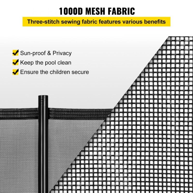 Pools & Spas | Swimming Pool Fence, 4*12FT Pool Safety Fence for Inground Pools, Removable Pool Fence DIY by Life Saver Fencing Section Kit, Outdoor Mesh Pool Fence for Child Safety, Easy Installation, Black Lawn & Garden Pools & Spas