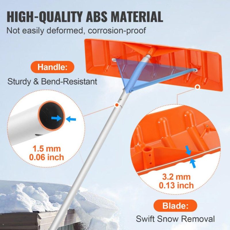 Snow & Ice Removal Equipment | Snow Roof Rake, 25″ Plastic Blade Snow Removal Tool, 21ft Reach Aluminium Handle, Superior Roof Shovel with Anti-Slip Handle Grip, Easy to Setup & Use for House Roof, Car Snow, Wet Leaves Lawn & Garden Snow & Ice Removal Equipment