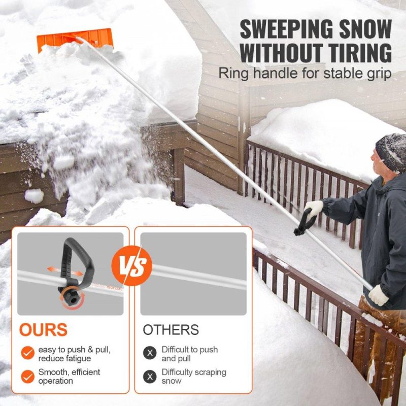 Snow & Ice Removal Equipment | Snow Roof Rake, 25″ Plastic Blade Snow Removal Tool, 21ft Reach Aluminium Handle, Superior Roof Shovel with Anti-Slip Handle Grip, Easy to Setup & Use for House Roof, Car Snow, Wet Leaves Lawn & Garden Snow & Ice Removal Equipment