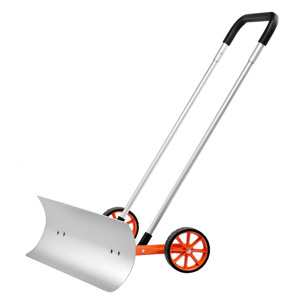 Snow & Ice Removal Equipment | Snow Shovel with Wheels, 30 inch Snow Shovel for Driveway, Metal Snow Shovel Pusher for Snow Removal, Heavy Duty Shovel Pusher with Wide Blade and U-shaped Aluminum Alloy Handle Lawn & Garden Snow & Ice Removal Equipment