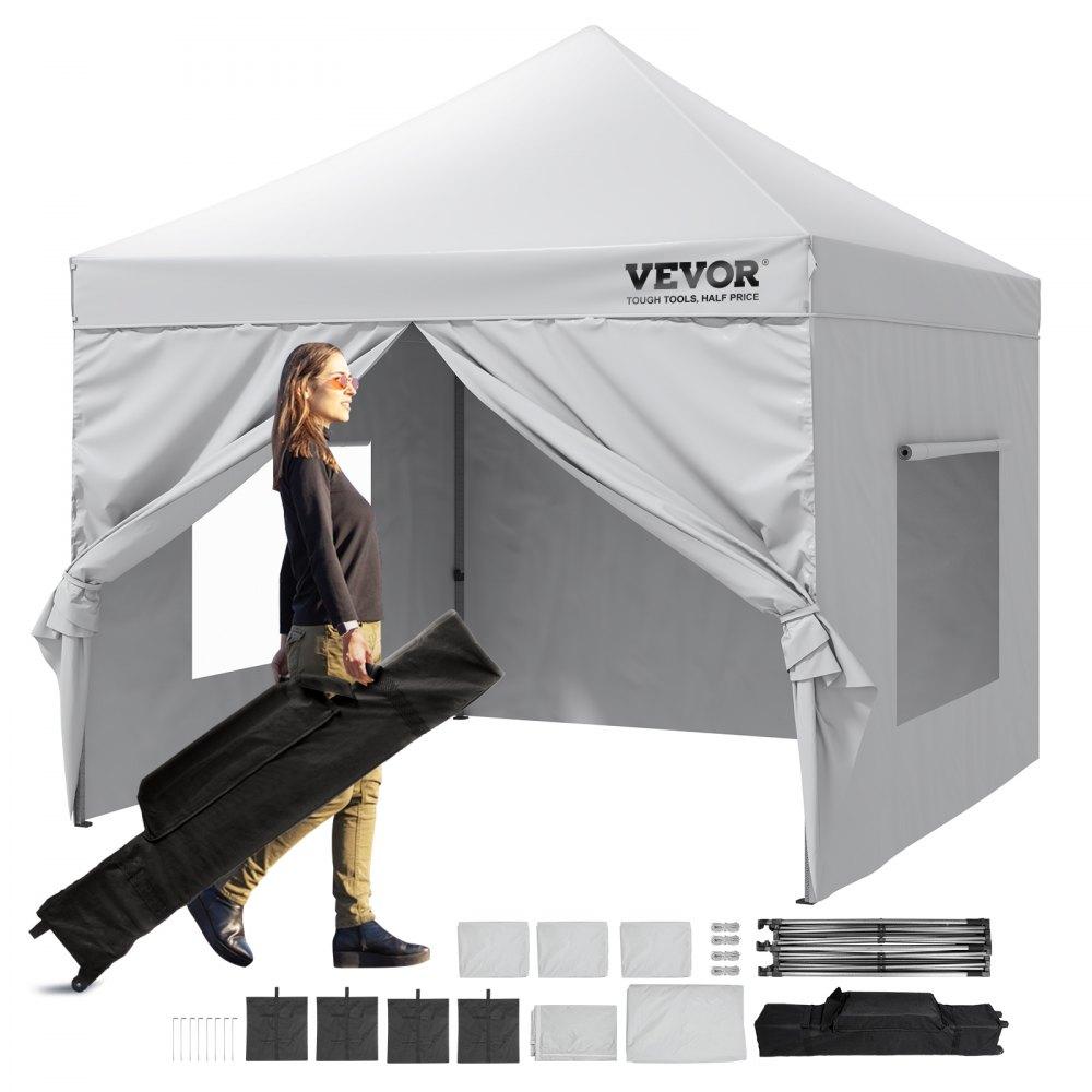 Tents | 10×10 FT Pop up Canopy with Removable Sidewalls, Instant Canopies Portable Gazebo & Wheeled Bag, UV Resistant Waterproof, Enclosed Canopy Tent for Outdoor Events, Patio, Backyard, Party, Camping White Lawn & Garden Tents