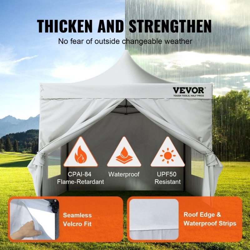 Tents | 10×10 FT Pop up Canopy with Removable Sidewalls, Instant Canopies Portable Gazebo & Wheeled Bag, UV Resistant Waterproof, Enclosed Canopy Tent for Outdoor Events, Patio, Backyard, Party, Camping White Lawn & Garden Tents