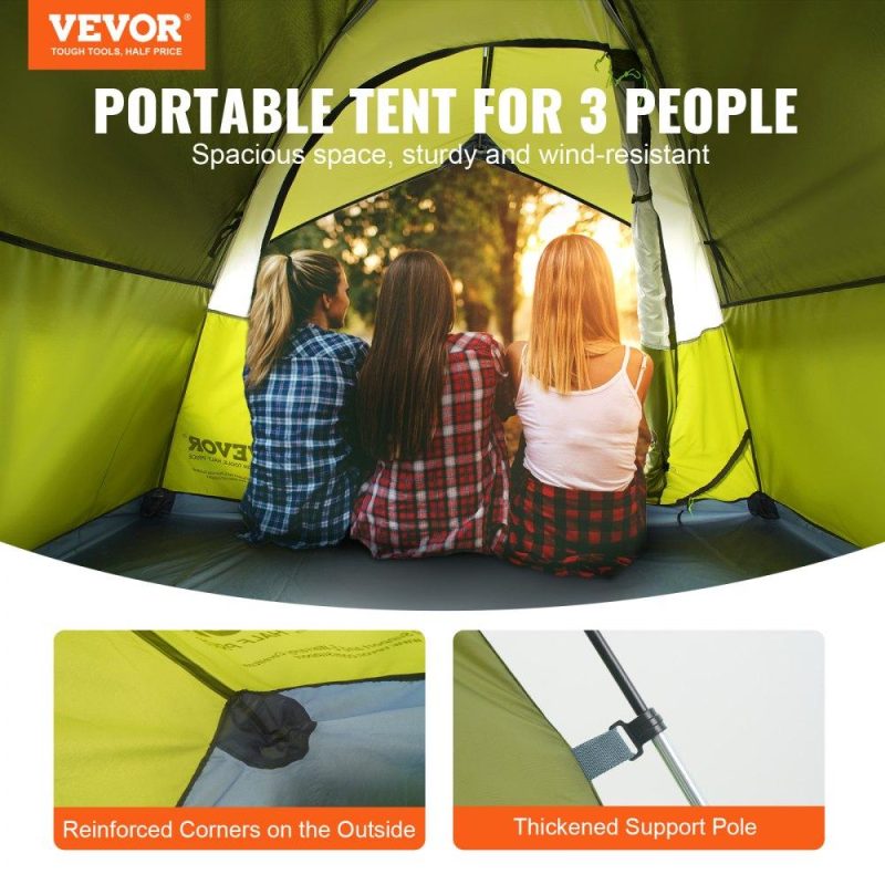 Tents | 3 Person Camping Tent, Waterproof Lightweight Backpacking Tent for Outdoor Family Camping,Hiking,Hunting, Mountaineering Travel 7’x7’x48″ Lawn & Garden Tents