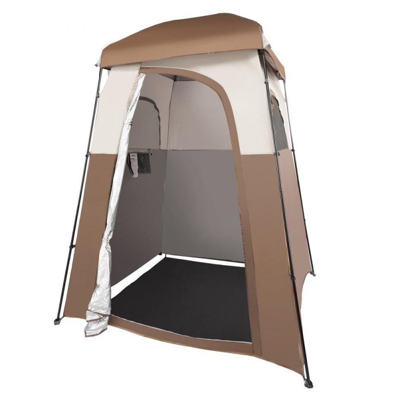 Tents | Camping Shower Tent, 66″ x 66″ x 87″ 1 Room Oversize Outdoor Portable Shelter, Privacy Tent with Detachable Top, Pockets, Hanging Rope and Clothesline, for Dressing, Changing, Toilet, Bathroom Lawn & Garden Tents