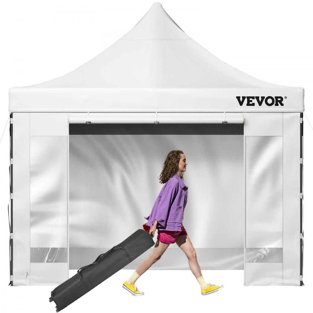 Tents | Pop Up Canopy Tent, 10 x 10 FT, Outdoor Patio Gazebo Tent with Removable Sidewalls and Wheeled Bag, UV Resistant Waterproof Instant Gazebo Shelter for Party, Garden, Backyard, White White Lawn & Garden Tents