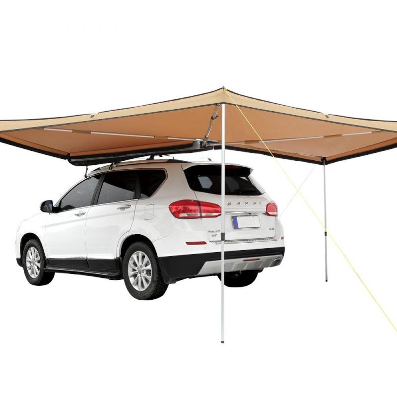 Tents | Vehicle Awning 270 Degree, 8.2′ Height Retractable Car Side Awning, PU3000mm UV50+ Car Awning with Waterproof Storage Bag, Suitable for Truck, SUV, Van, Campers Lawn & Garden Tents