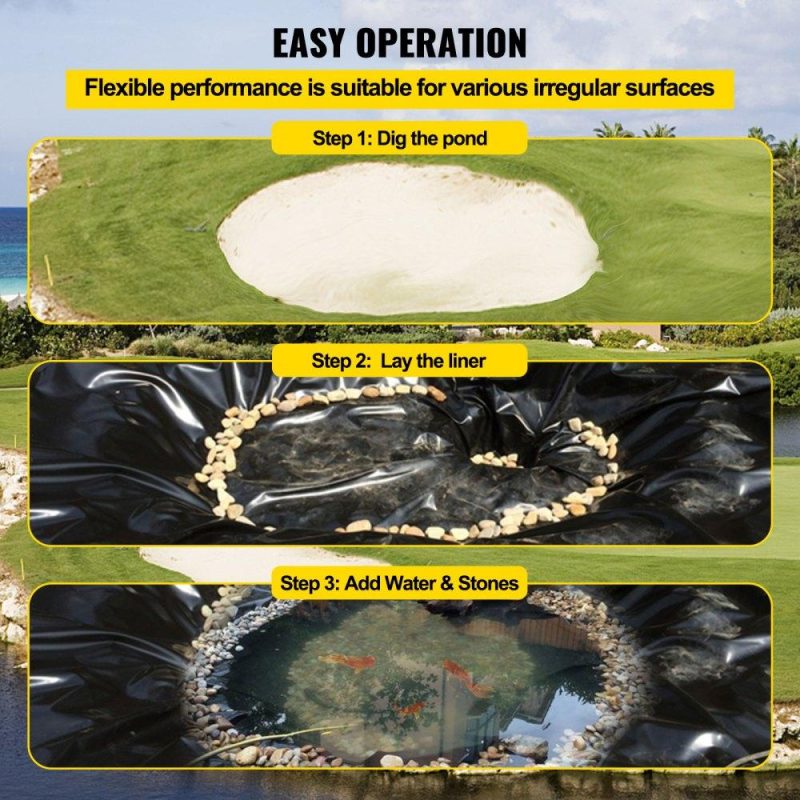 Water Gardens & Ponds | LLDPE Pond Liner 15×20 ft, Pond Liner 20 Mil, Fish Pond Liners for Waterfall, Pond and Fish Ponds Lawn & Garden Water Gardens & Ponds