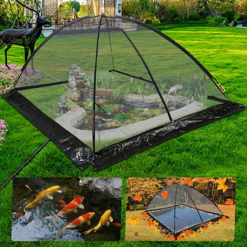 Water Gardens & Ponds | Pond Cover Dome, 10×14 FT Garden Pond Net, 1/2 inch Mesh Dome Pond Net Covers with Zipper and Wind Rope, Black Nylon Pond Netting for Pond Pool and Garden to Keep Out Leaves Lawn & Garden Water Gardens & Ponds