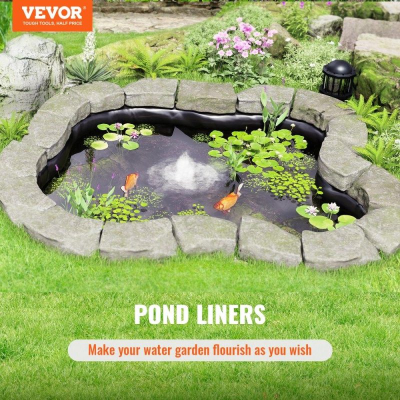 Water Gardens & Ponds | Pond Liner, 10 x 13 ft 20 Mil Thickness, Pliable LLDPE Material Pond Skins, Easy Cutting Underlayment for Fish or Koi Ponds, Water Features, Waterfall Base , Fountains, Water Gardens, Black Lawn & Garden Water Gardens & Ponds