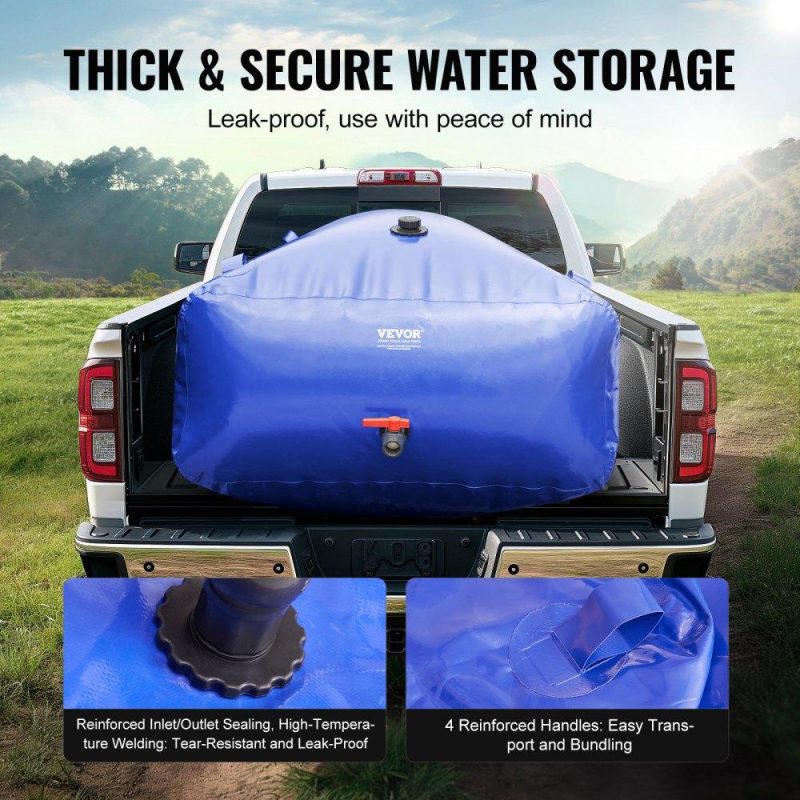 Watering & Irrigation | 1000L/264 Gallon Water Storage Bladder, RV Water Tank, 1000D Blue PVC Collapsible Water Storage Containers, Large Capacity Soft Water Bag, Portable Water Bladder, Fire Prevention, Camping Lawn & Garden Watering & Irrigation