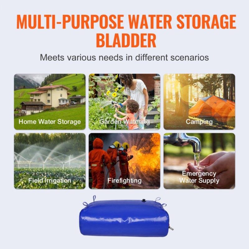 Watering & Irrigation | 330L/87 Gallon Water Storage Bladder, Water Tank, 1000D Blue PVC Collapsible Water Storage Containers, Large Capacity Soft Water Bag, Water Bladder, Fire Prevention, Camping, Emergency Water Use Lawn & Garden Watering & Irrigation