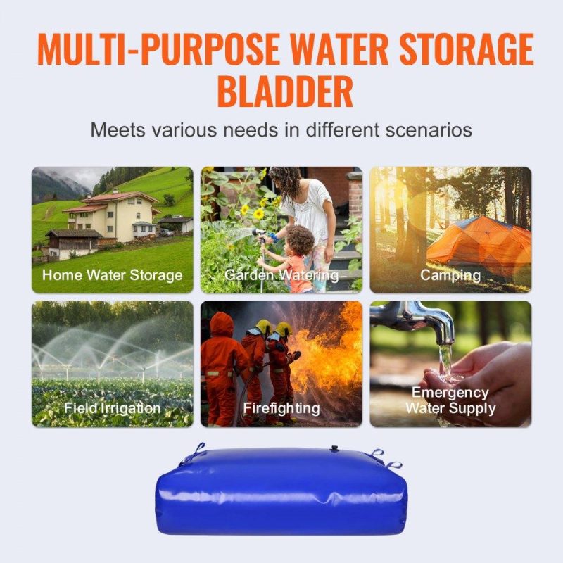 Watering & Irrigation | 540L/142.65 Gallon Water Storage Bladder, Water Tank, 1000D Blue PVC Collapsible Water Storage Containers, Large Capacity Soft Water Bag,Water Bladder,Fire Prevention,Camping,Emergency Water Use Lawn & Garden Watering & Irrigation