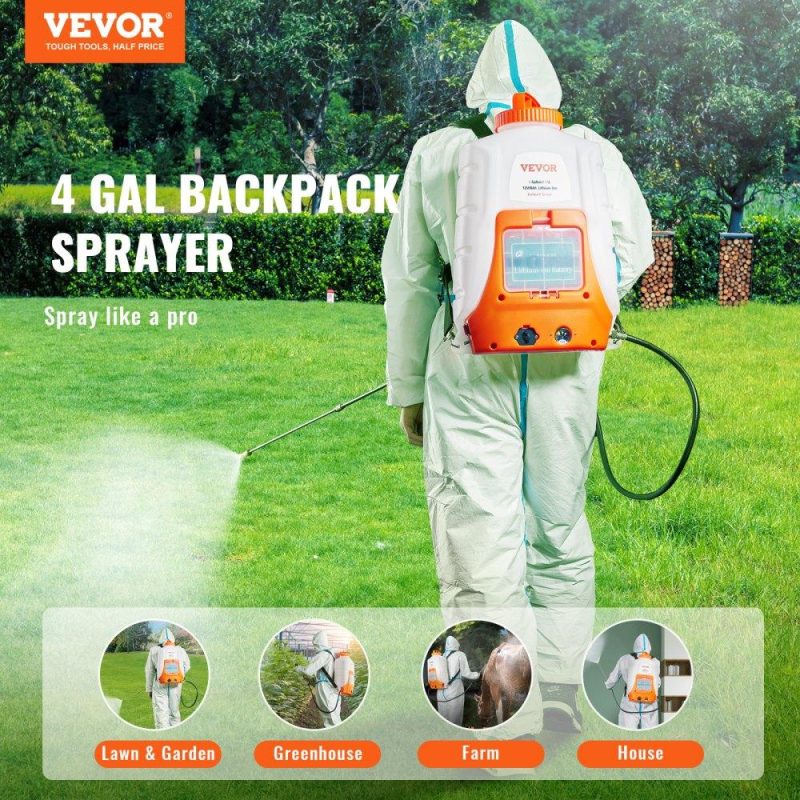 Watering & Irrigation | Battery Powered Backpack Sprayer 4 Gal Tank 0-90 PSI Adjustable Pressure Lawn & Garden Watering & Irrigation