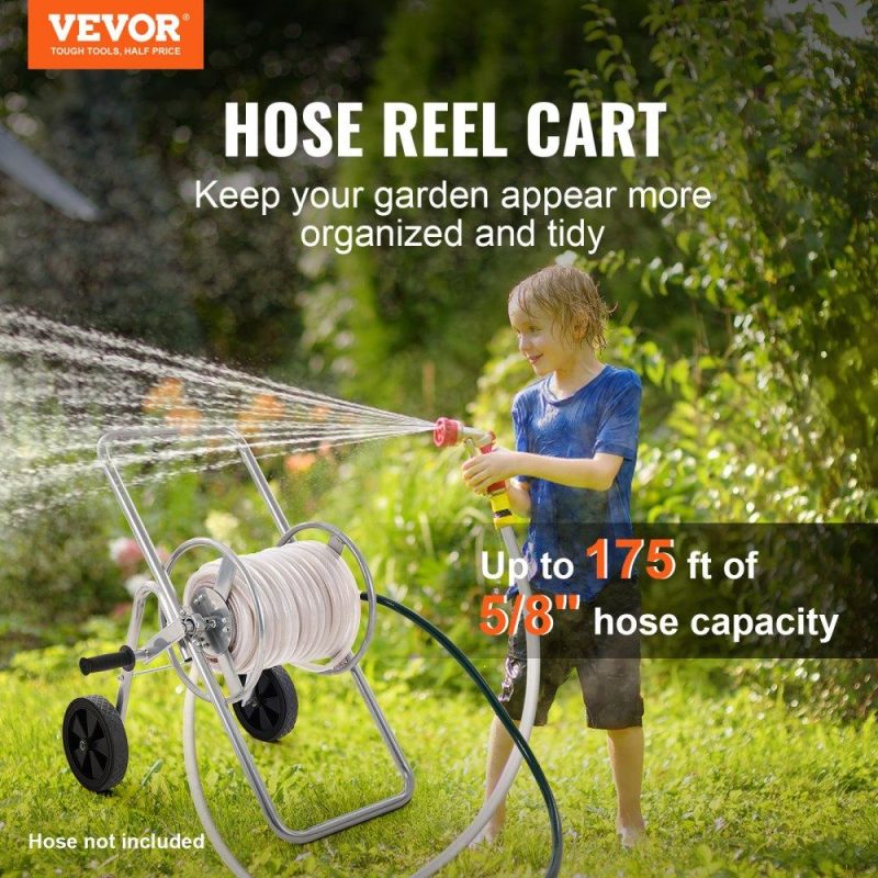 Watering & Irrigation | Hose Reel Cart, Hold Up to 175 ft of 5/8’’ Hose (Hose Not Included), Garden Water Hose Carts Mobile Tools with Wheels, Heavy Duty Powder-coated Steel Outdoor Planting for Garden, Yard, Lawn Lawn & Garden Watering & Irrigation