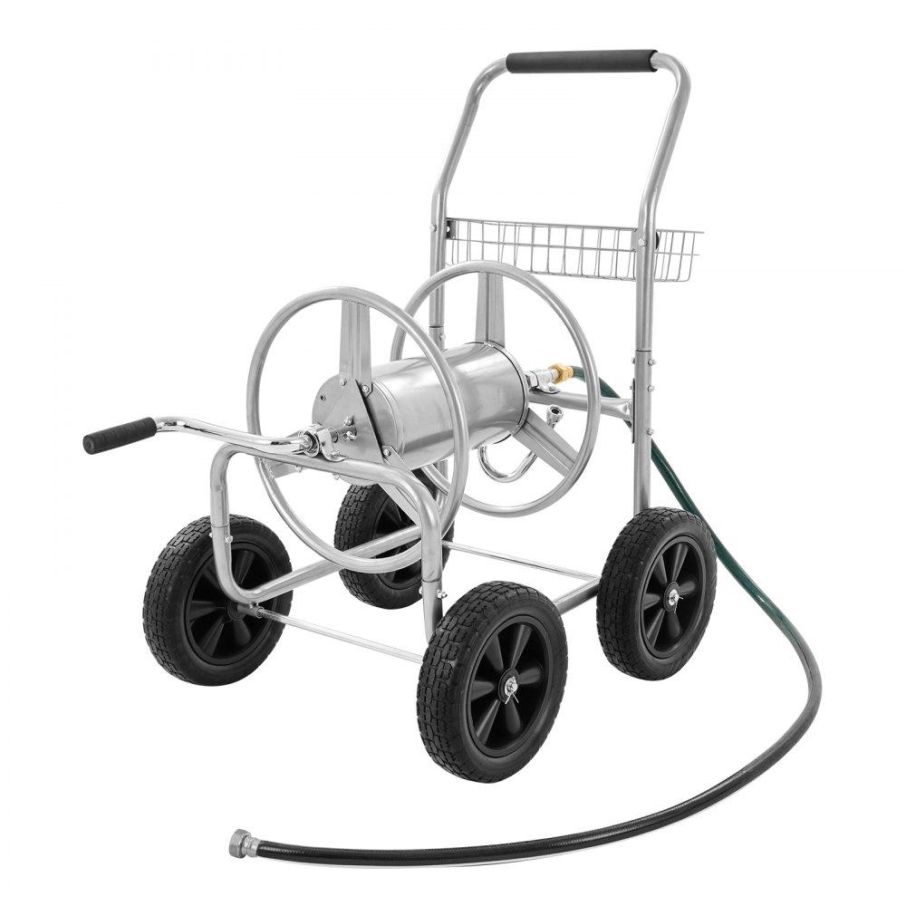 Watering & Irrigation | Hose Reel Cart, Hold Up to 250 ft of 5/8’’ Hose, Garden Water Hose Carts Mobile Tools with 4 Wheels, Heavy Duty Powder-coated Steel Outdoor Planting with Storage Basket, for Garden, Yard, Lawn Lawn & Garden Watering & Irrigation