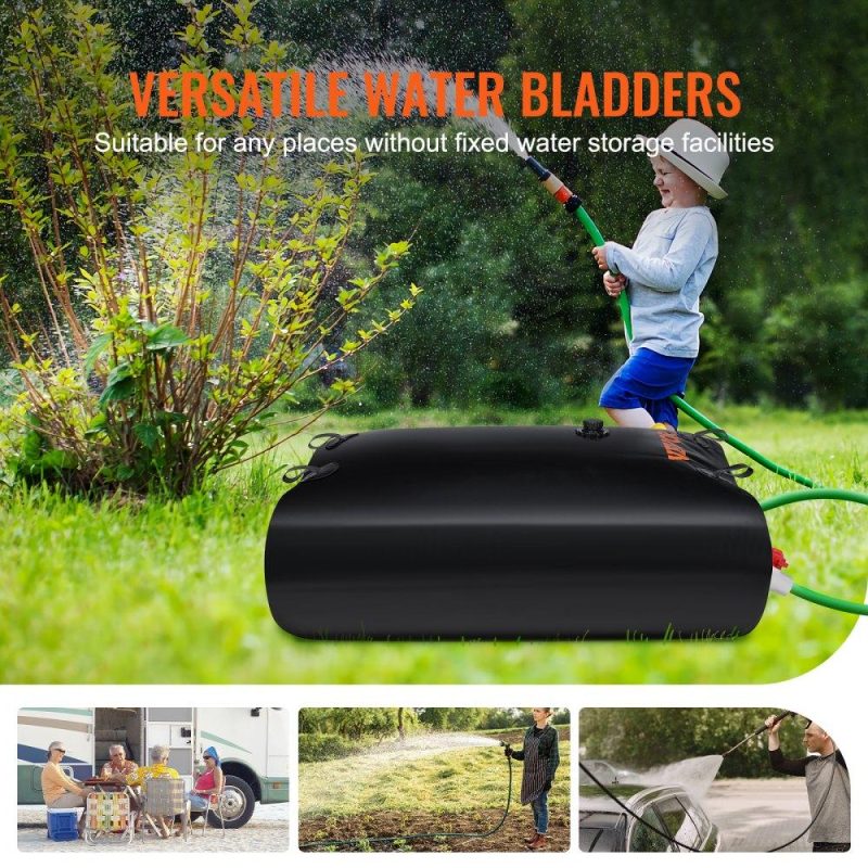 Watering & Irrigation | Water Tank Bladder, 87 Gallon Large Capacity, PVC Collapsible Water Bladder Including Spigots and Overflow Kit, Portable Water Storage Bladder for Garden Water Catcher, Black Lawn & Garden Watering & Irrigation