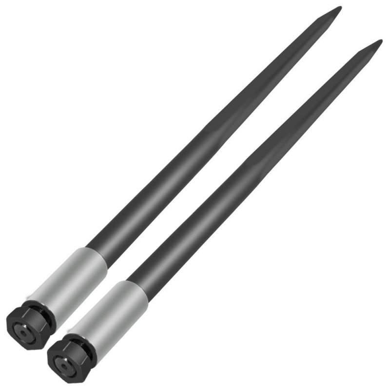 Hay Spear | Hay Spear Spears 49″ Hay Bale Spear Spike, 4000 lbs Capacity Quick Attach Square Hay Bale Spears, 2 Pics Black Bale Forks, Bale Hay Spike with Hex Nut & Sleeve for Buckets Tractors Loaders Agriculture & Forestry Equipment Hay Spear