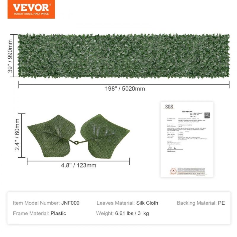 Landscaping & Shade | 39″x198″ Artificial Faux Ivy Leaf Privacy Fence Screen with Mesh Cloth Backing Landscaping & Shade Landscaping & Shade