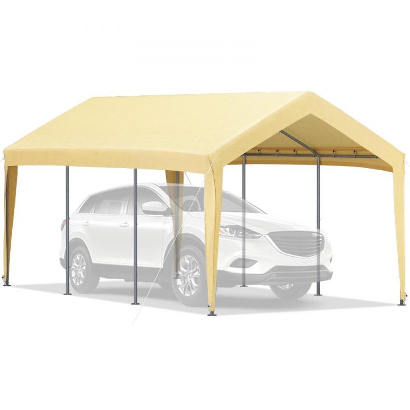 Landscaping & Shade | Carport Canopy Car Shelter Tent 10 x 20ft for Auto Boat with 8 Legs Yellow Yellow Landscaping & Shade Landscaping & Shade