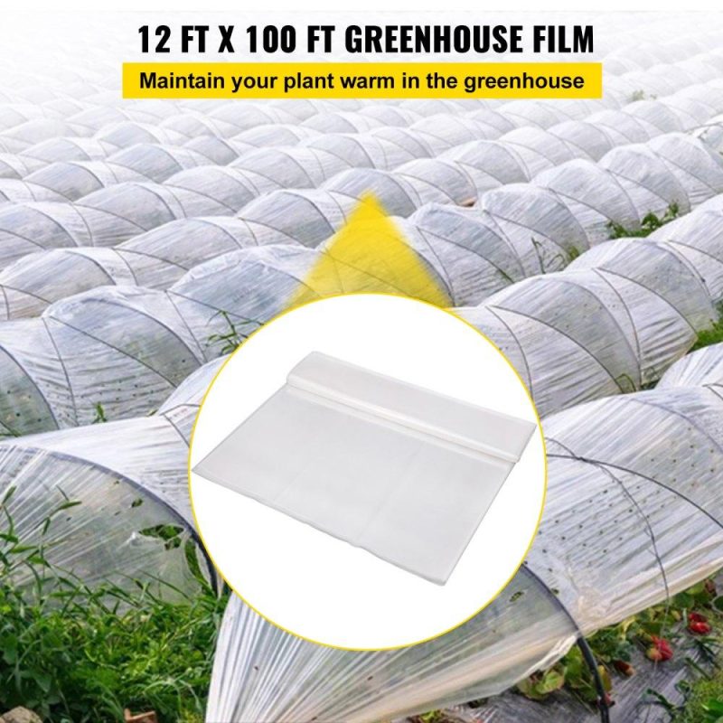 Landscaping & Shade | Greenhouse Film, 12′ x 100′ Greenhouse Plastic Sheeting, 6 mil Thickness Suncover Greenhouse, Clear Polyethylene Cover, UV Proof Farm Plastic Supply for Gardening, Farming and Agriculture Landscaping & Shade Landscaping & Shade