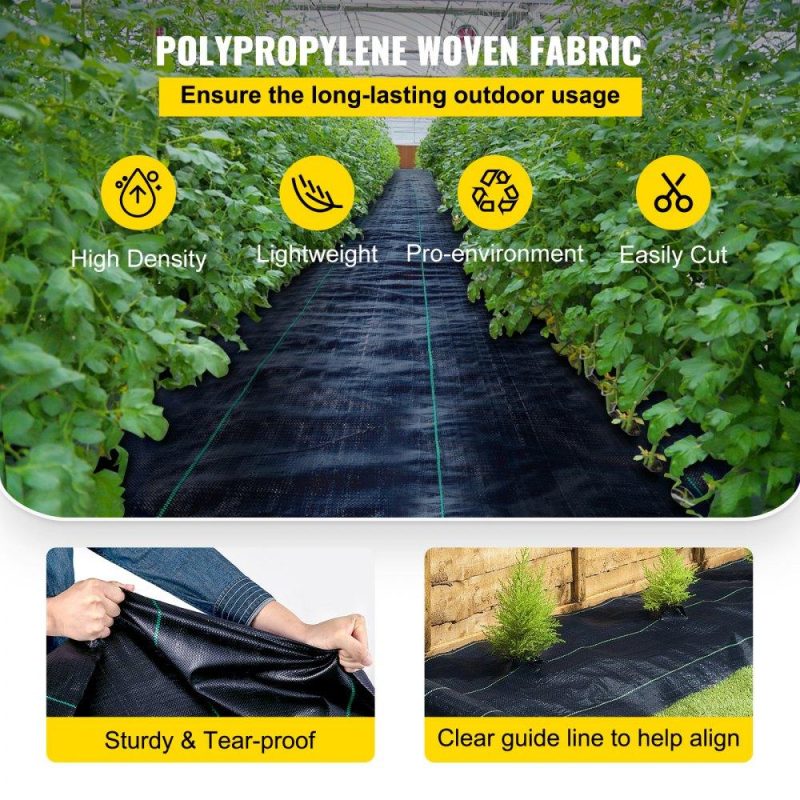 Landscaping & Shade | Weed Barrier Landscape Fabric, 6 x 250 ft, 4.1 Oz Premium Woven Ground Cover, Heavy Duty PP Material & Easy Setup, Weed Control for Outdoor Garden, Lawn, Driveway, Black Landscaping & Shade Landscaping & Shade