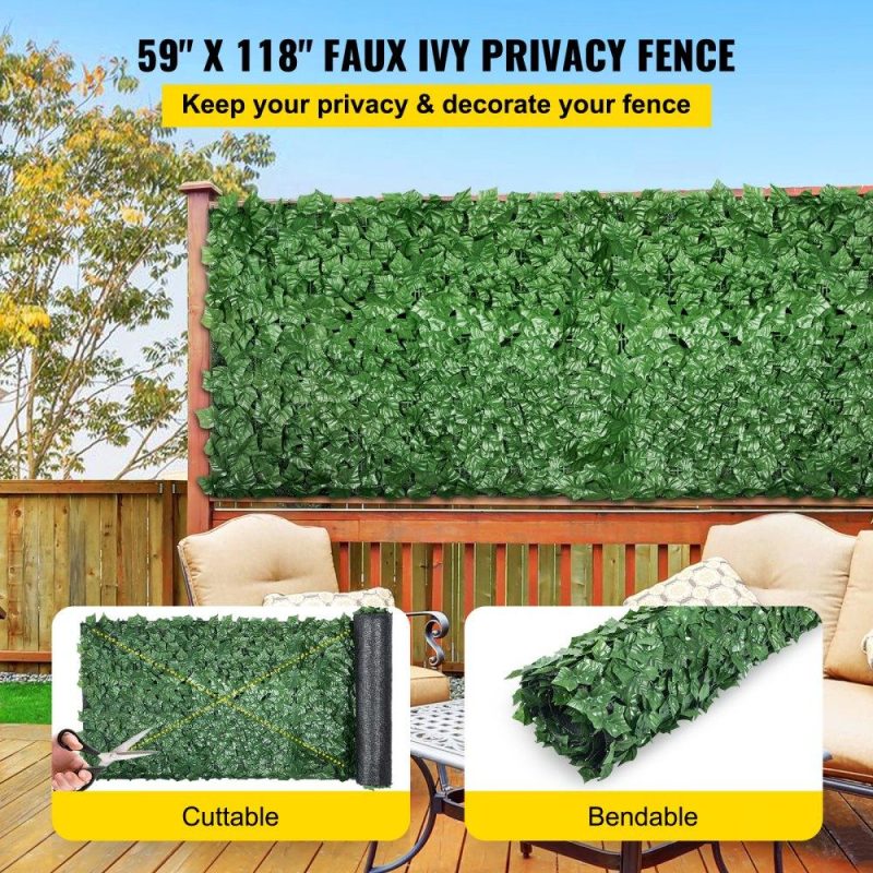 Landscaping & Shade | Ivy Privacy Fence Screen, 59″x118″ PP Faux Leaf Artificial Hedges, 3-Layers Indoor or Outdoor Greenery Leaves Panel, Multi-use for Garden, Yard, Decor, Balcony, Patio, Home, Green Landscaping & Shade Landscaping & Shade