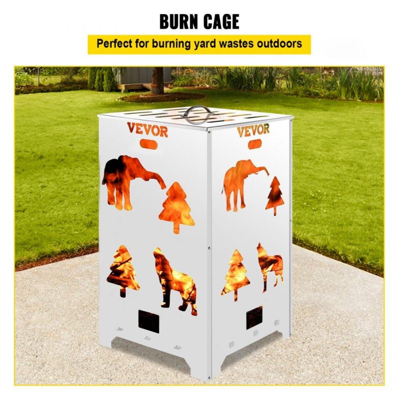 Patio Furniture & Accessories | Burn Barrel Burn Drum Incinerator Barrel 14x14x24 Inch For Yard Waste Lawn & Garden Patio Furniture & Accessories