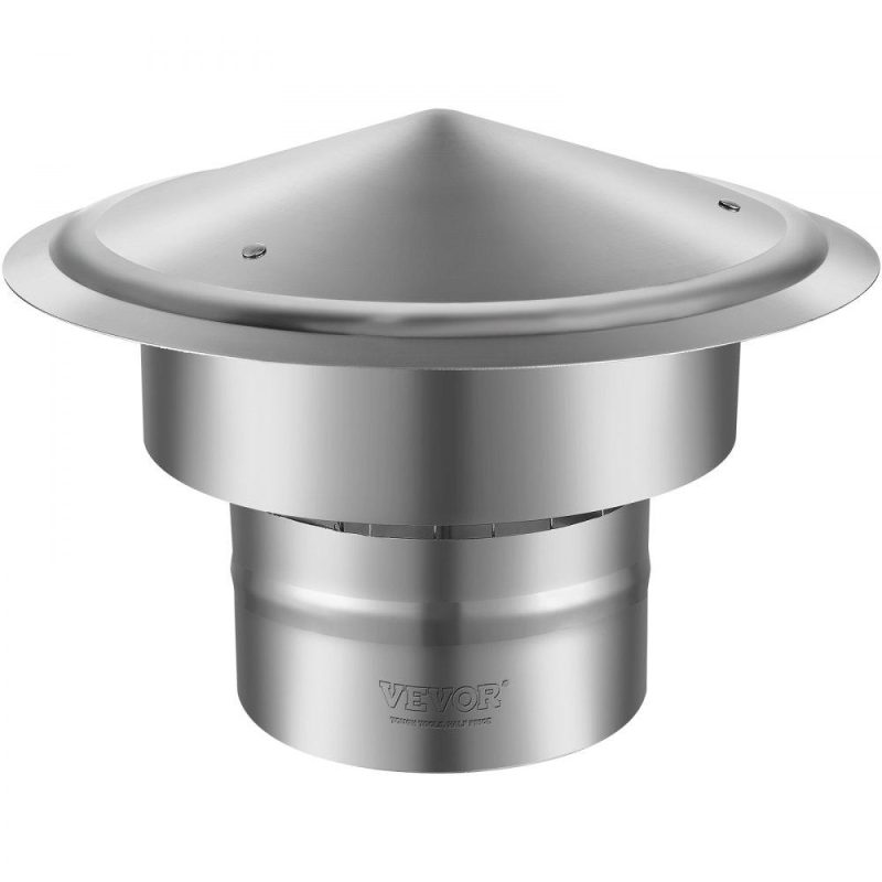 Patio Furniture & Accessories | Chimney Cap, 6 inch, 304 Stainless Steel Round Roof Rain Cap, 11.81-inch Increased Caps, All Weather & Reinforced Screws & Easy Installation, for Perfect Insulation Vent Cover Outside, Silver Lawn & Garden Patio Furniture & Accessories