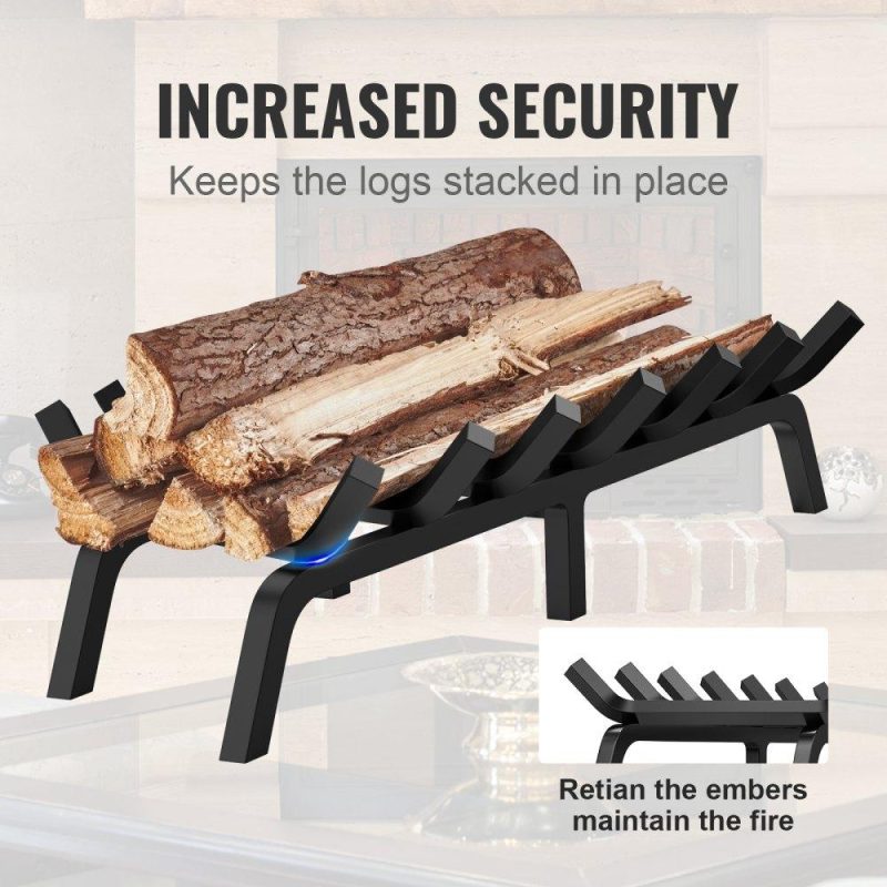 Patio Furniture & Accessories | Fireplace Log Grate, 30 inch Heavy Duty Fireplace Grate with 6 Support Legs, 3/4’’ Solid Powder-coated Steel Bars, Log Firewood Burning Rack Holder for Indoor and Outdoor Fireplace Lawn & Garden Patio Furniture & Accessories