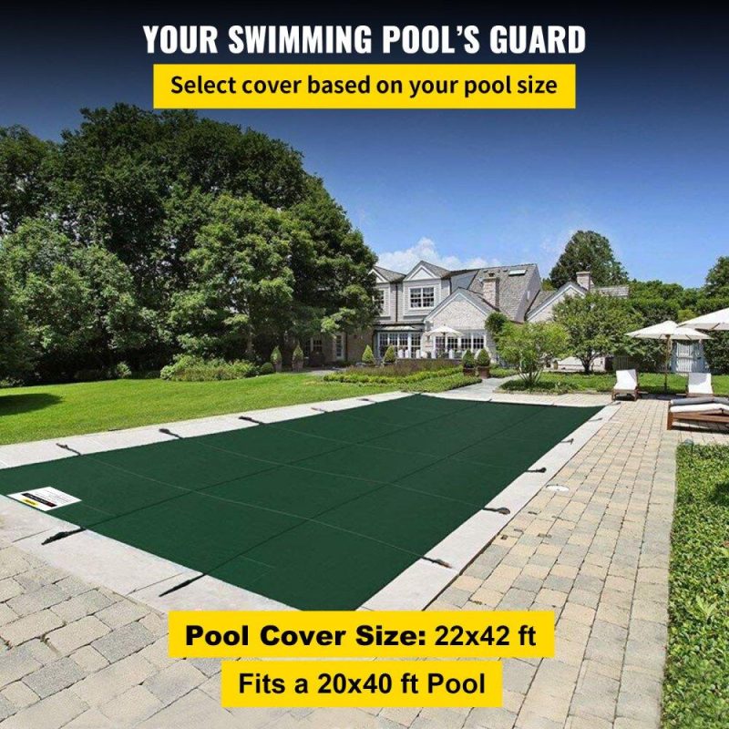 Pools & Spas | Pool Safety Cover Fits 20x40ft Rectangle Inground Safety Pool Cover Green Mesh Solid Pool Safety Cover for Swimming Pool Winter Safety Cover Lawn & Garden Pools & Spas