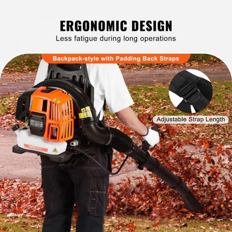 Outdoor Power Equipment | Backpack Leaf Blower, 52CC 2-Cycle Leaf Blower with 1.37L Fuel Tank, 480CFM Air Volume 175MPH Speed, Ideal for Lawn Care, Leaf Cleaning, and Snow Removal Lawn & Garden Outdoor Power Equipment