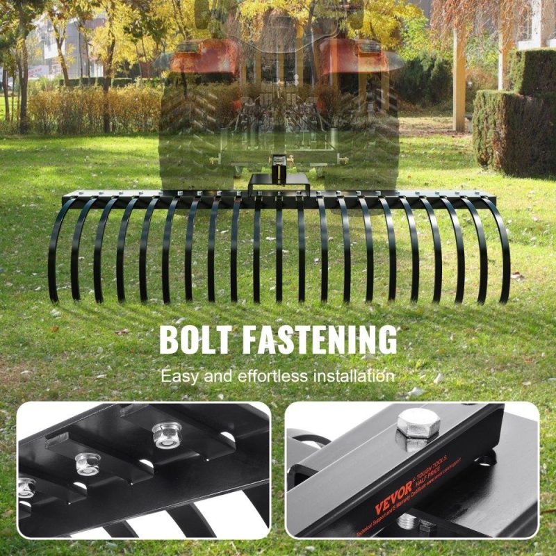 Outdoor Power Equipment | Tow Behind Landscape Rake, 60″ Tow Dethatcher with 21 Steel Coil Tines, Lawn Dethatcher Rake Attaches to 48″ or 60″ Toolbars and 3-point Suspension Systems, for Leaves, Pine Needles, and Grass Lawn & Garden Outdoor Power Equipment